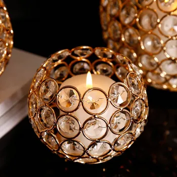 

Crystal Candle Holder Candlestick Jewelry Box Wedding Centerpieces Table Candelabra For Home Party Decoration R5242