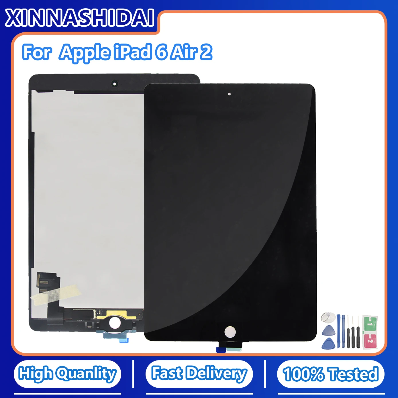 For iPad Air 2 A1566/A1567 LCD Display Touch Screen Digitizer Replacement  Black