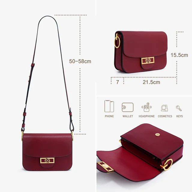 BAFELLI 2021 LUXURY WOMEN'S SHOULDER BAGS DESIGNER FASHION BRAND LEATHER FEMALE CASUAL BOXY SADDLE PURSE LADY STYLISH CROSSBODY 5