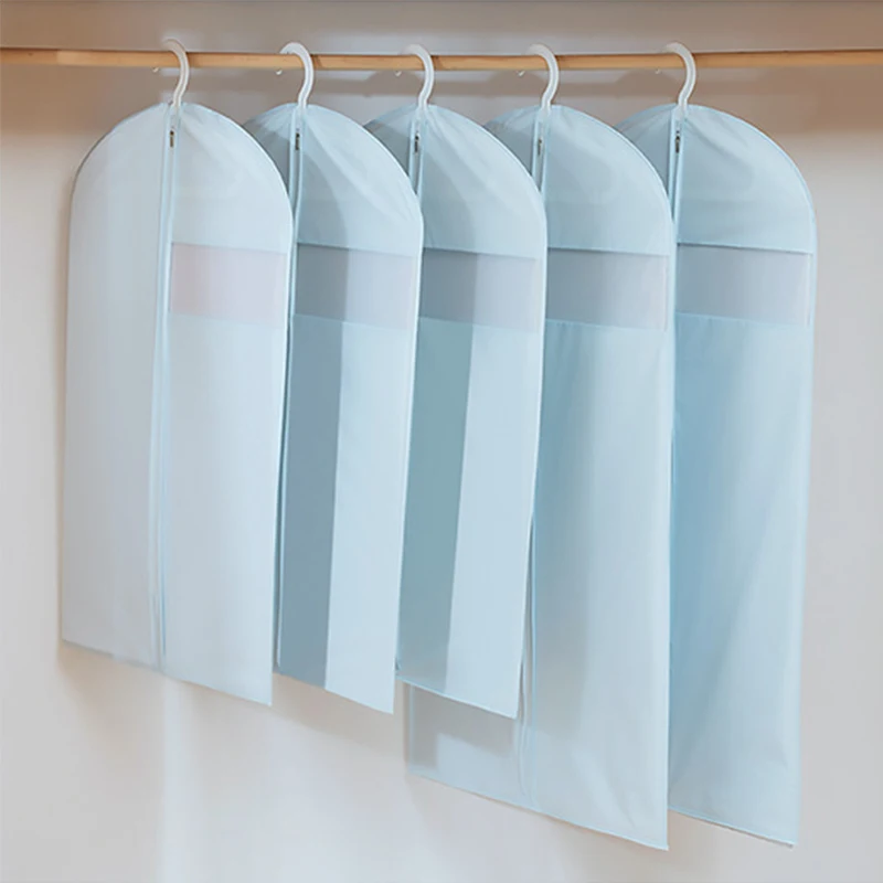 Light blue Популярная одежда, подвесная одежда, платье, костюм, пальто, пылезащитный чехол, домашняя сумка для хранения, чехол, органайзер, шкаф, подвесная одежда - Цвет: Light blue