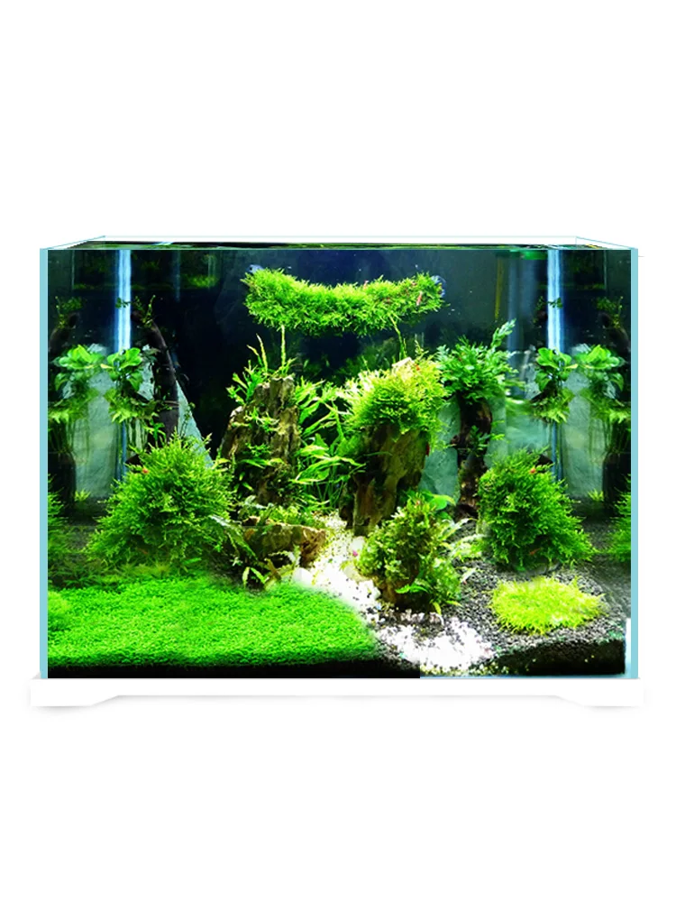 Ultra White Fish Tank Glass Aquarium Desktop Living Room Lazy Free Water Small Rectangular Turtle Fighting Fish Goldfish Tank