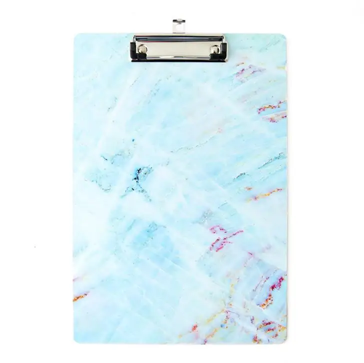 

1 Pcs Cute A4 Marble Series Clipboard File Folder Stationary Board Hard Board Writing Plate Clip Document File Folders Gifts