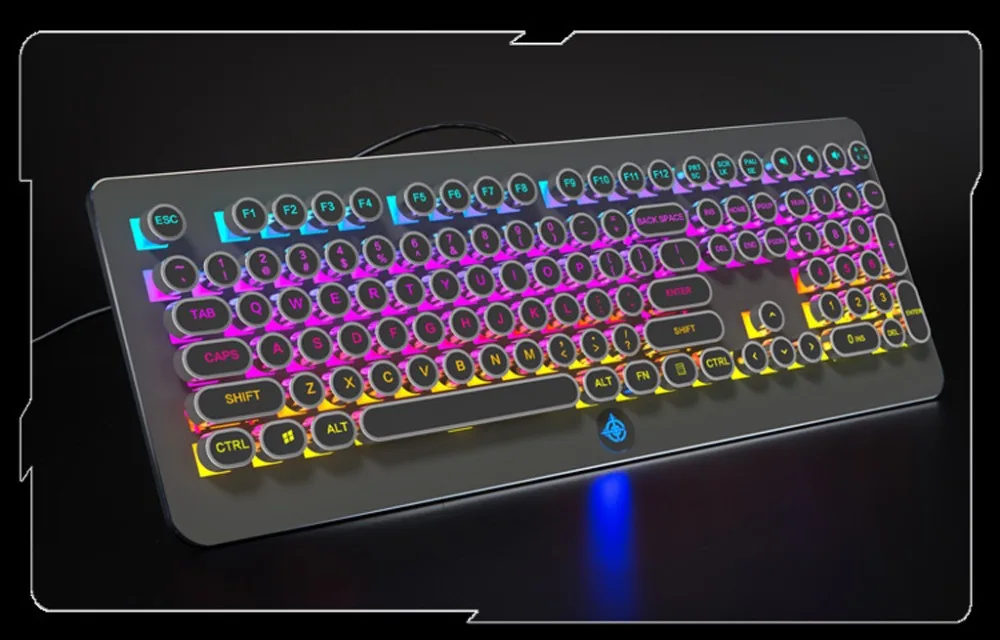 Ретро СТИМ панк механическая клавиатура, 108 клавиш, RGB подсветка Пылезащитная фиксированная клавиатура AXIS, полный ключ без коллизии 1011