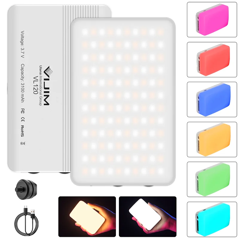 Conduziu a Luz de Vídeo com Softbox e Cor Filtra a Luz para a Iluminação de Vídeo Luz de Preenchimento Ulanzi Vijim Conferência Vl120 3200k-6500k Rgb - Image 2