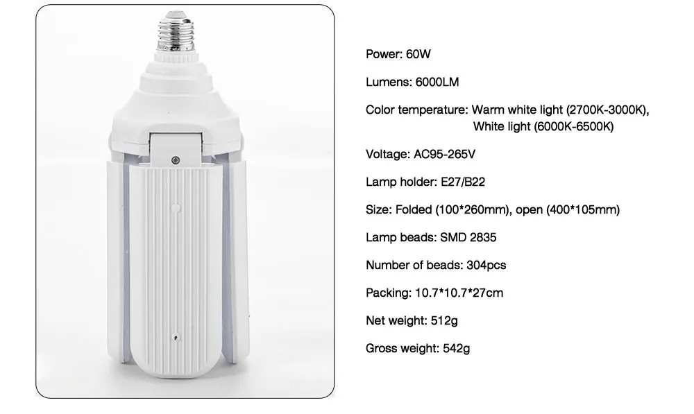 E27 Светодиодный светильник для выращивания, полный спектр, 30 Вт, 45 Вт, 60 Вт, теплый светильник и белый светильник, лампа для выращивания растений в помещении, теплица, коробка для выращивания растений