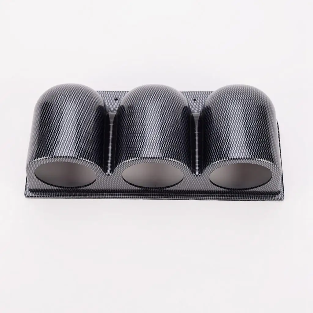 Carbon 2'' 52mm Car Motorcycle Universal Triple Dash Gauge Pod Mount Holder Side