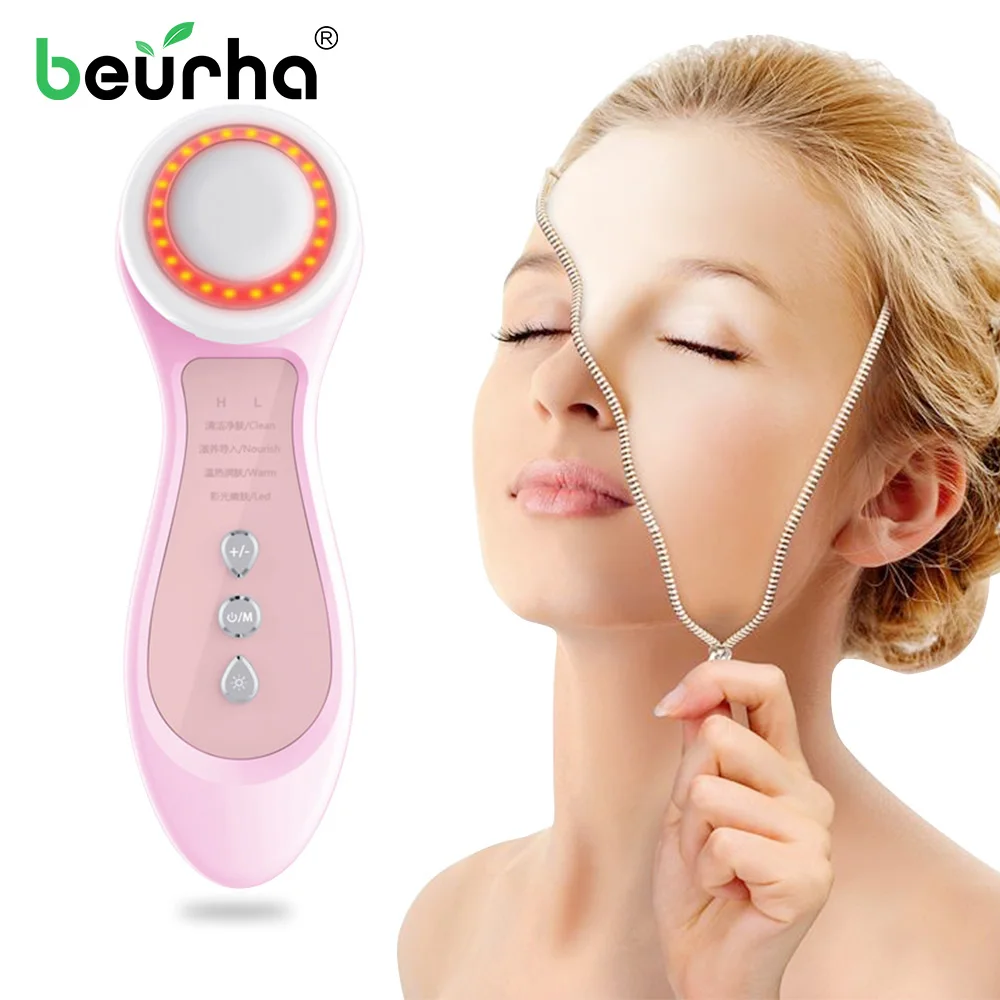 

4 Color LED Face Massage EMS Mesotherapy Electroporation RF Radio Frequency Facial LED Photon Skin Care Device Face Lift Tighten