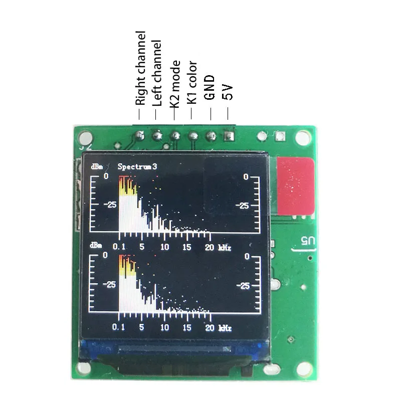 1PC 1.3 Inch Balanced LCD Color screen Multi mode Music Audio Spectrum Indicator Level Indicator VU Meter DIY Speaker Amplifier