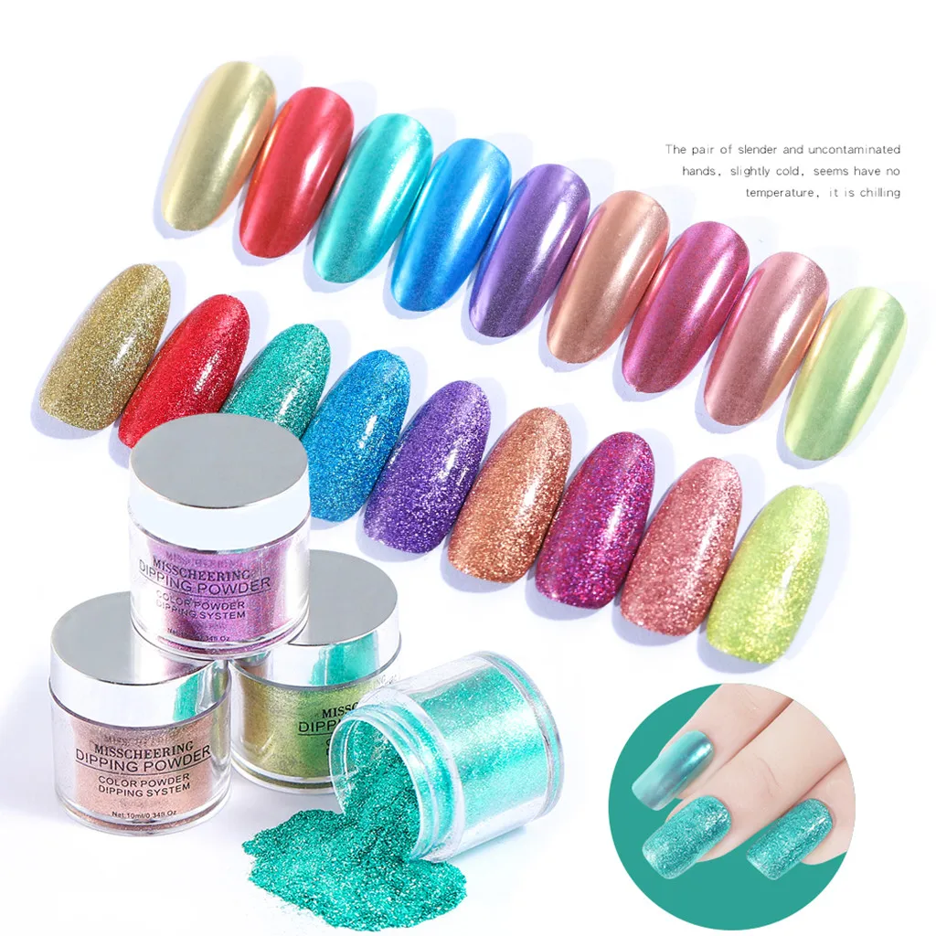 Shimmer nail powder Art Polymer Acrylic nail powder Shiny Dipping Dust nail art decorations glitterInfiltration powder Manicure