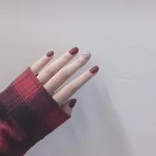 239-тусклый лак сетка INS носить Маникюр вино красное золото темные поддельные ногти панк готовой продукции