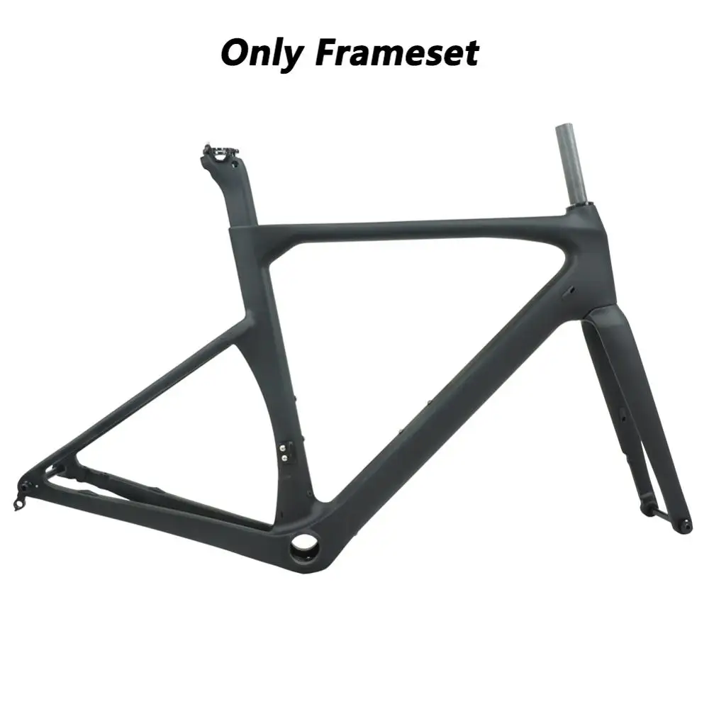 Only Frameset Spcycle 700* 28C углеродный руль дисковый тормоз шоссейные велосипеды комплект и колесная через мост передний 100*12 мм зеркало заднего вида 142*12 мм Размеры 50/53/56/59 см - Цвет: Only Frameset