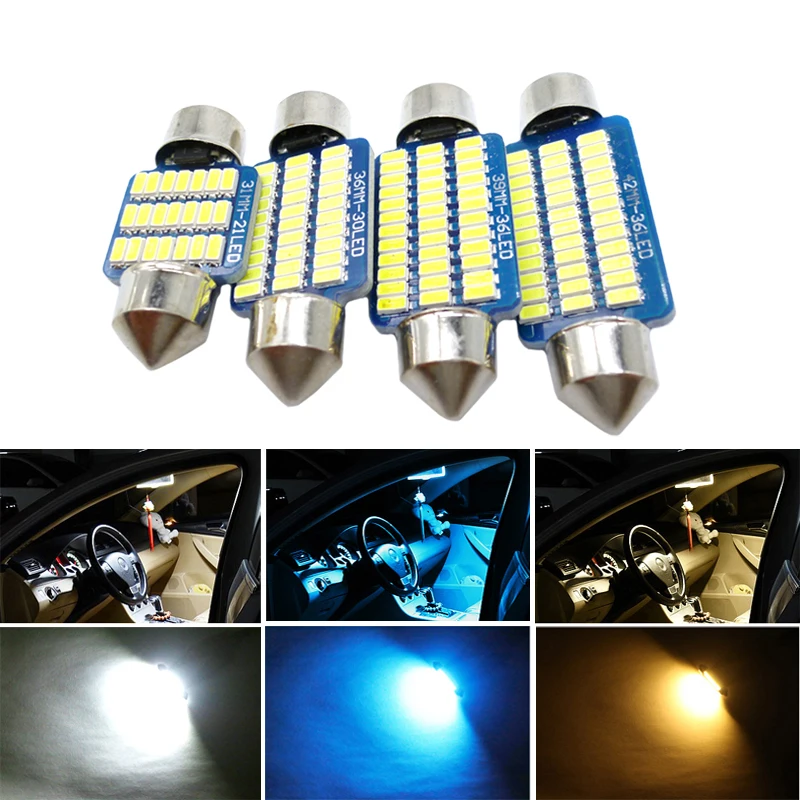 2x Canbus C5w Led Interior Map Dome Vanity Mirror Light For Bmw 3 ...