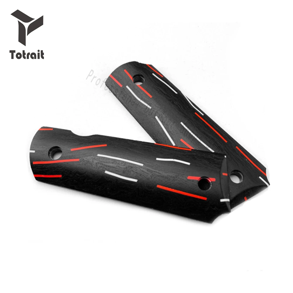 TOtrait 1 пара дамасский узор Профессиональный G10 рукоятки патч материал Нескользящие ручки весы плиты заготовки для 1911 моделей