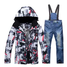 Мужские зимние костюмы, сноубординг, одежда, зимняя уличная спортивная Лыжная одежда, водонепроницаемая утепленная-30, теплый костюм, куртки и брюки