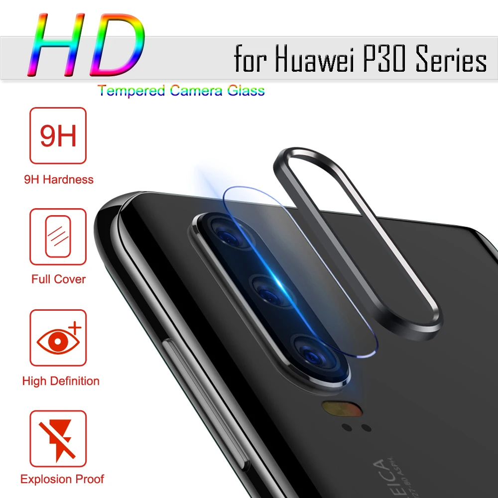 Для Huawei P30 Pro металлический задний объектив защитное кольцо закаленное стекло