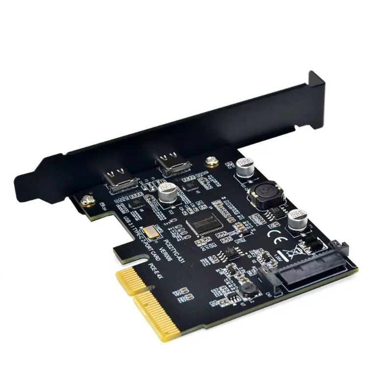 USB3.1 к type-C 2 портовая Плата расширения PCI-E4X к USB3.1 Gen2 10 Гбит/с USBC адаптер