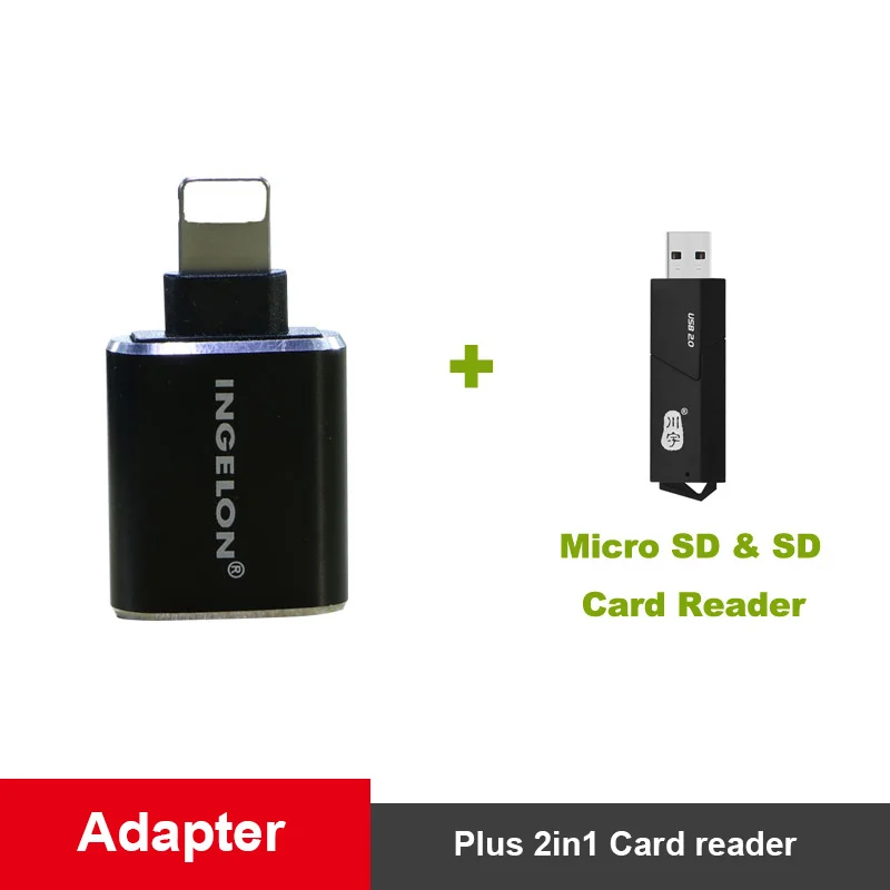 OTG SD кард-ридер Micro SD/USB флэш-накопитель/адаптер конвертер для IOS 13 выше версии 7 8 6 S Plus X дропшиппинг Adaptador - Цвет: ip13 Plus 2in1Reader