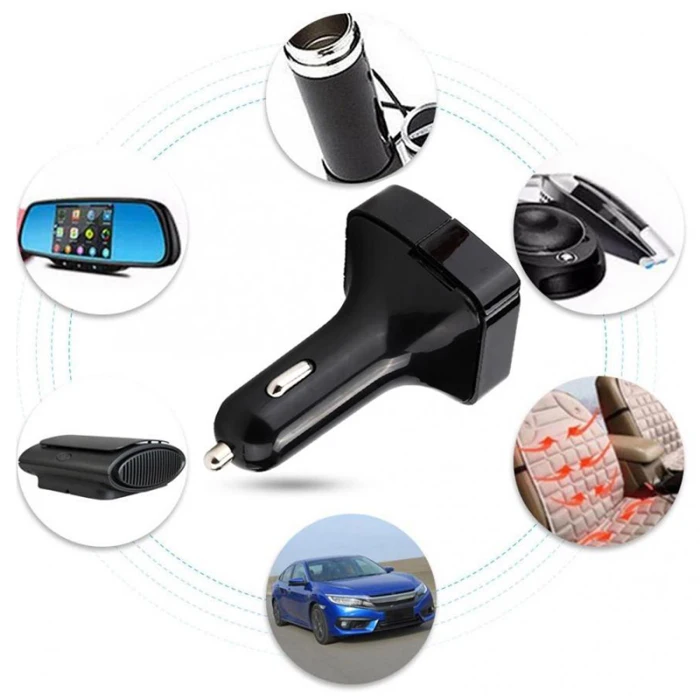 Портативный многофункциональный автомобильный Mp3 музыкальный плеер Handsfree fm-передатчик с 2 usb-портами VDX99