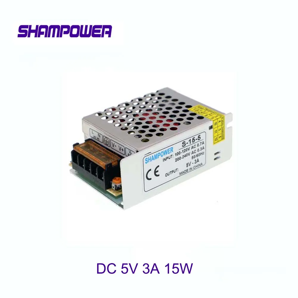 

DC 5V Power Supply 15W 3A AC 110V/220V To DC 5V Switch Power Supply Security Adapter Power Supply For LED Strip Light motor