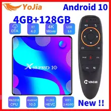 Android 10.0 smart tv box android 10 max 4gb ram 128gb rom rk3318 bt4.0 tvbox 5.8g duplo wifi media player youtube 4k conjunto caixa superior