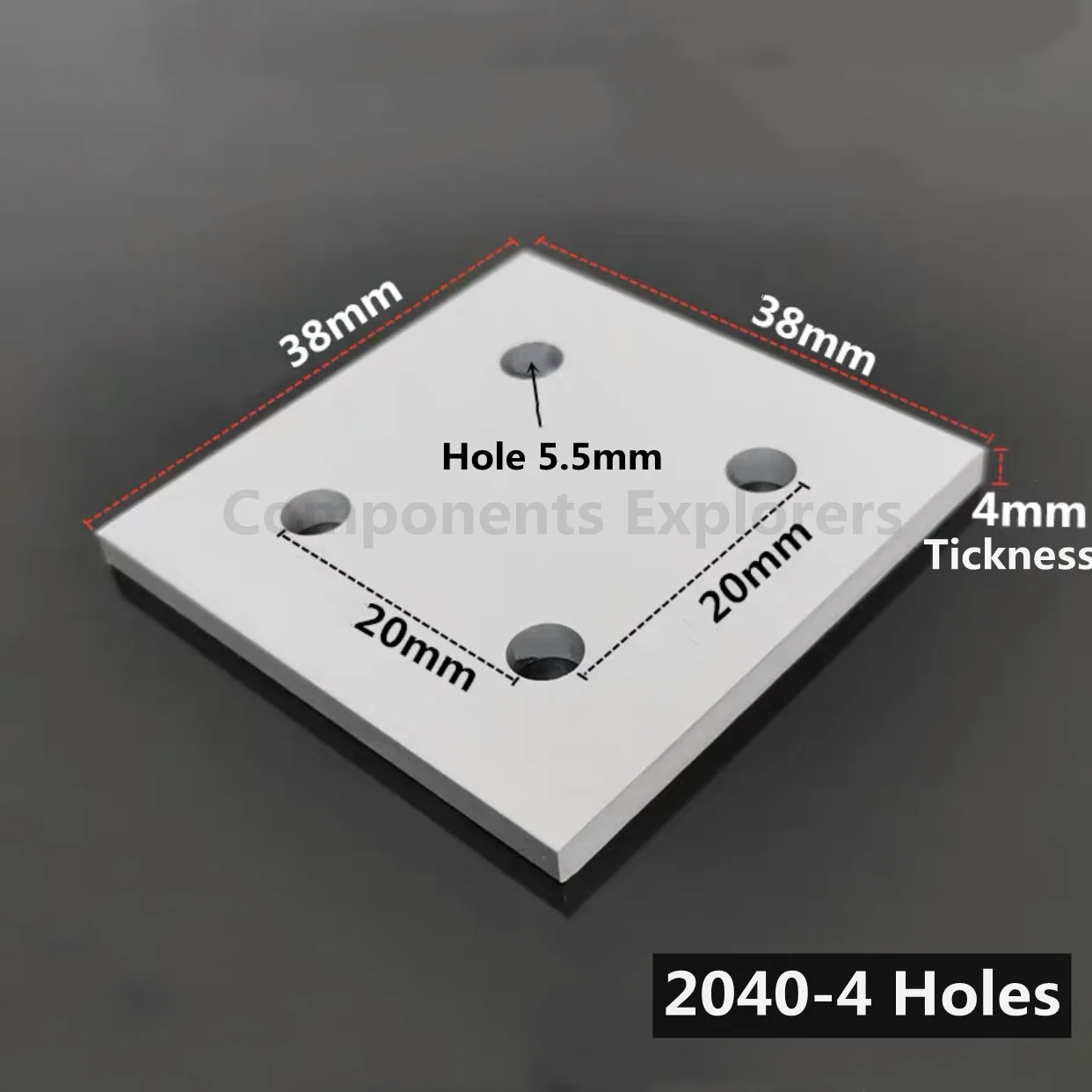10-Pack Aluminum Joining Plates - 8-Hole Rectangular Plates For 2020/2040 Profiles