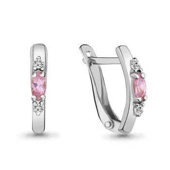 

AQUAMARINE earrings with cubic zirconia, silver 925