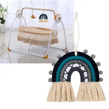 

Macrame Rainbow Chic Wall Hanging Wall Decor Boho Hand-woven Tapestry Kids Room Home Living Room Decor