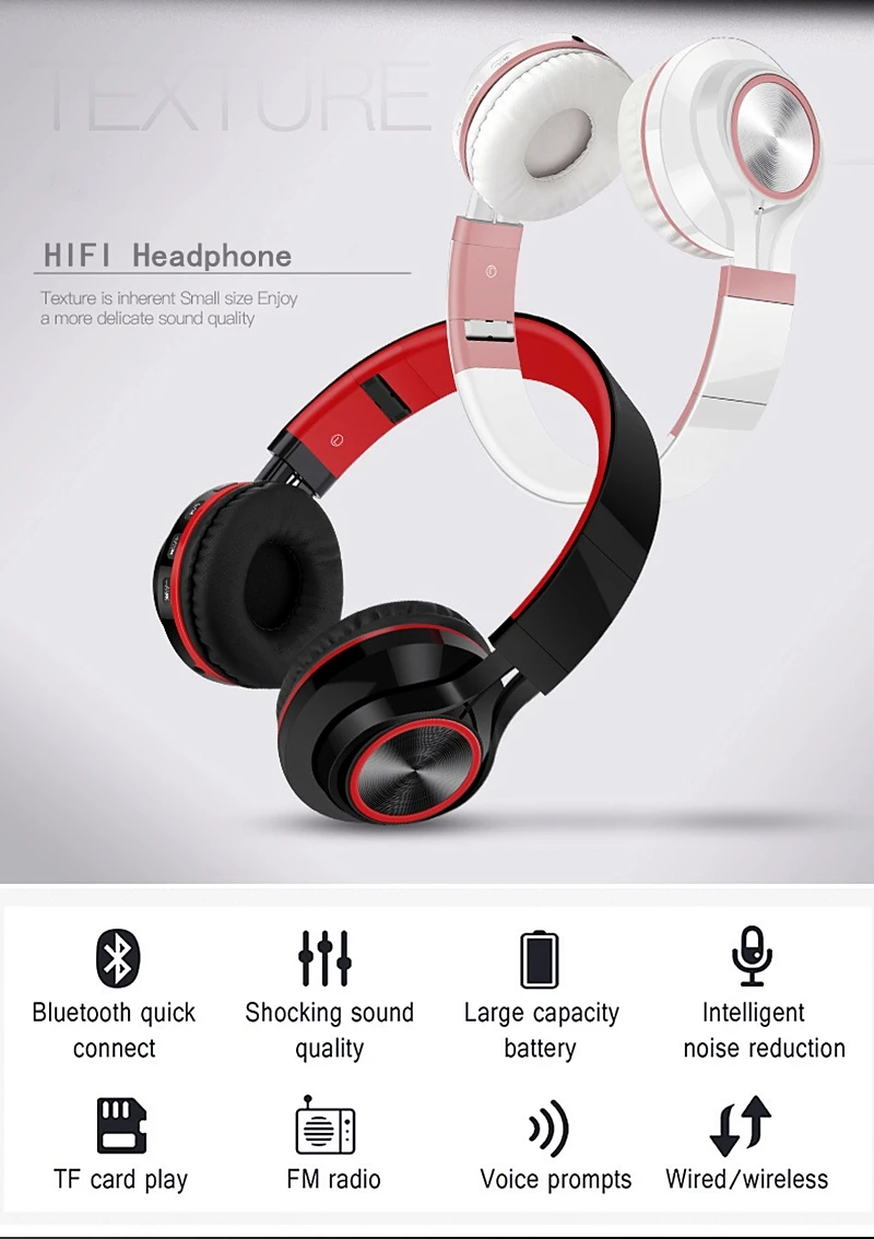 LVcards Беспроводная/Проводная гарнитура складные наушники в наушниках(Bluetooth 4,1 наушники Поддержка TF карты) спортивные наушники B1-01