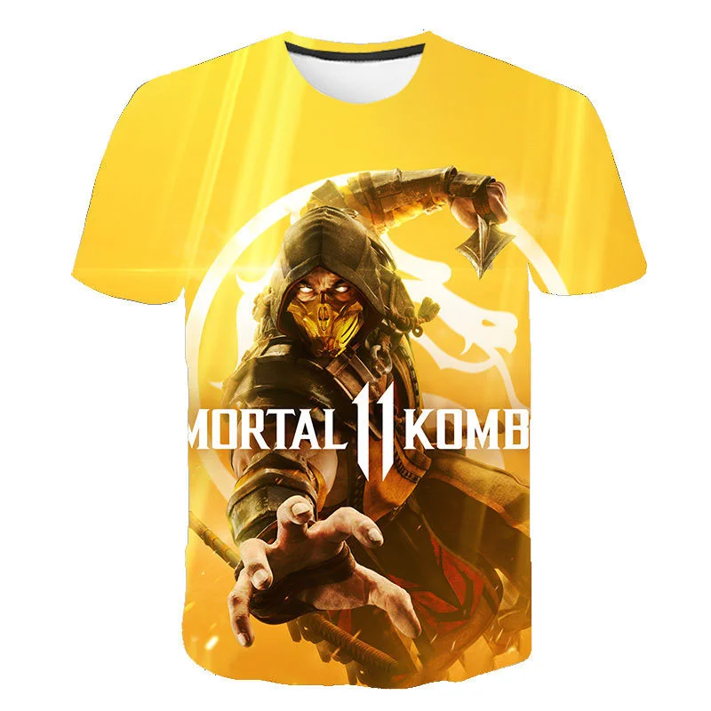 Новинка 2021 футболка с 3D принтом Mortal Kombat для мужчин и женщин Повседневная коротким