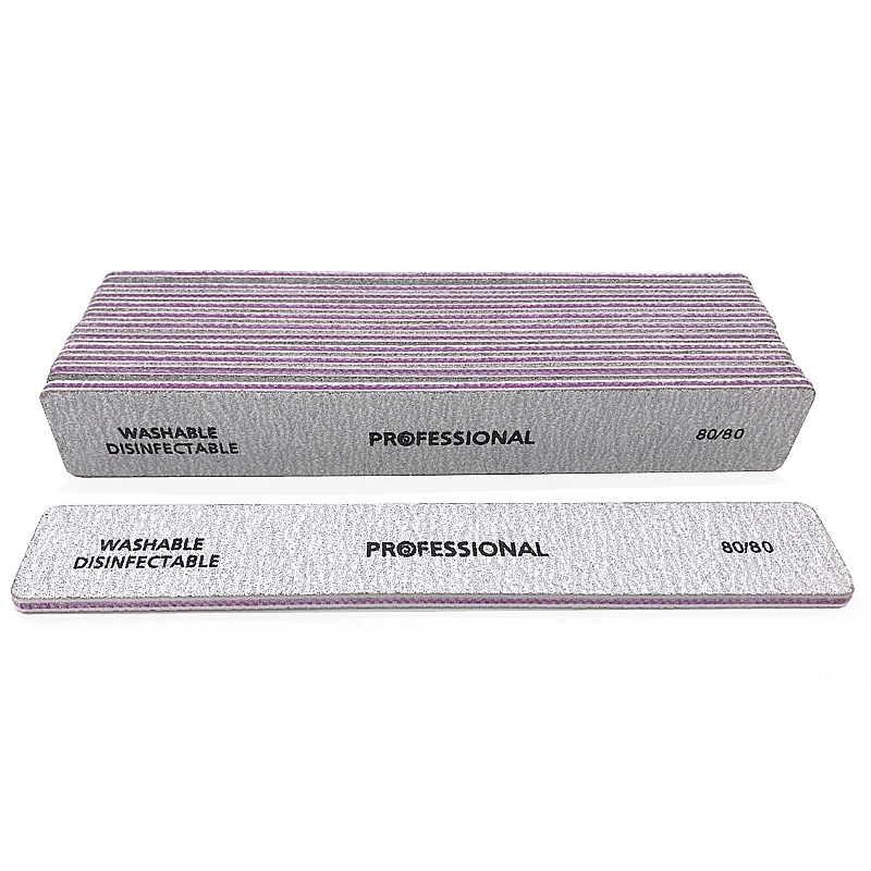 

50pcs/lot Professional Nail Files Gray Nail Art Sanding Buffer File 80/80 Grit UV Gel Manicure Buffing Care Tools lime a ongle