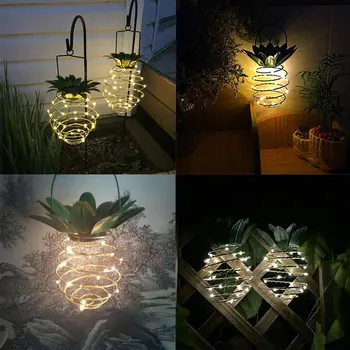 

New Solar Iron Pineapple Lamp Outdoor Waterproof Garden Lawn Color Lamp Led Copper Wire Lamp Solar Garden Light