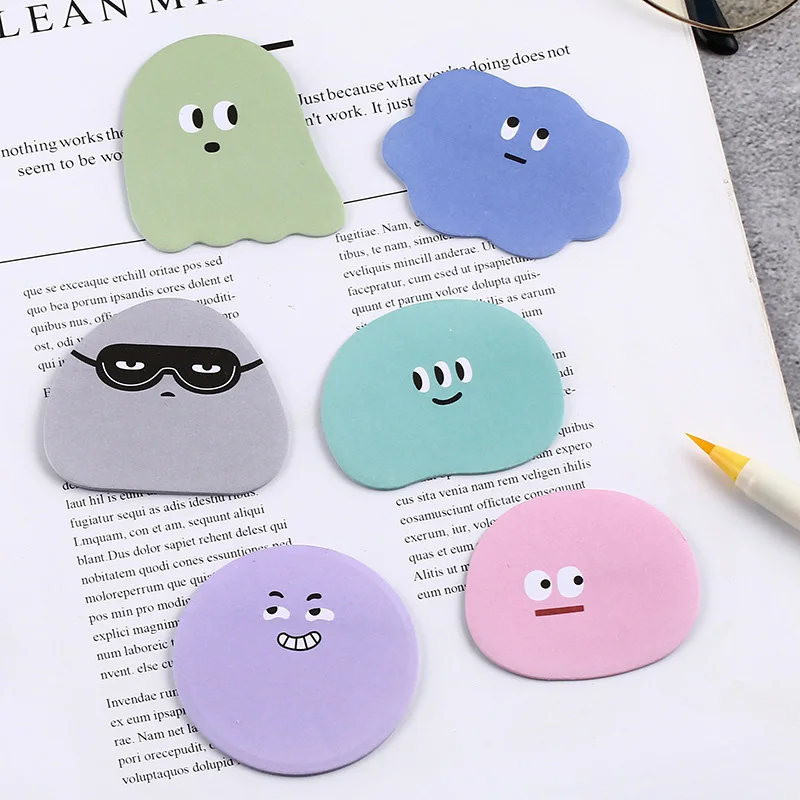

Cute Funny Face Sticky Notes School Cartoon Expression Face Memo Pads 30pcs/lot