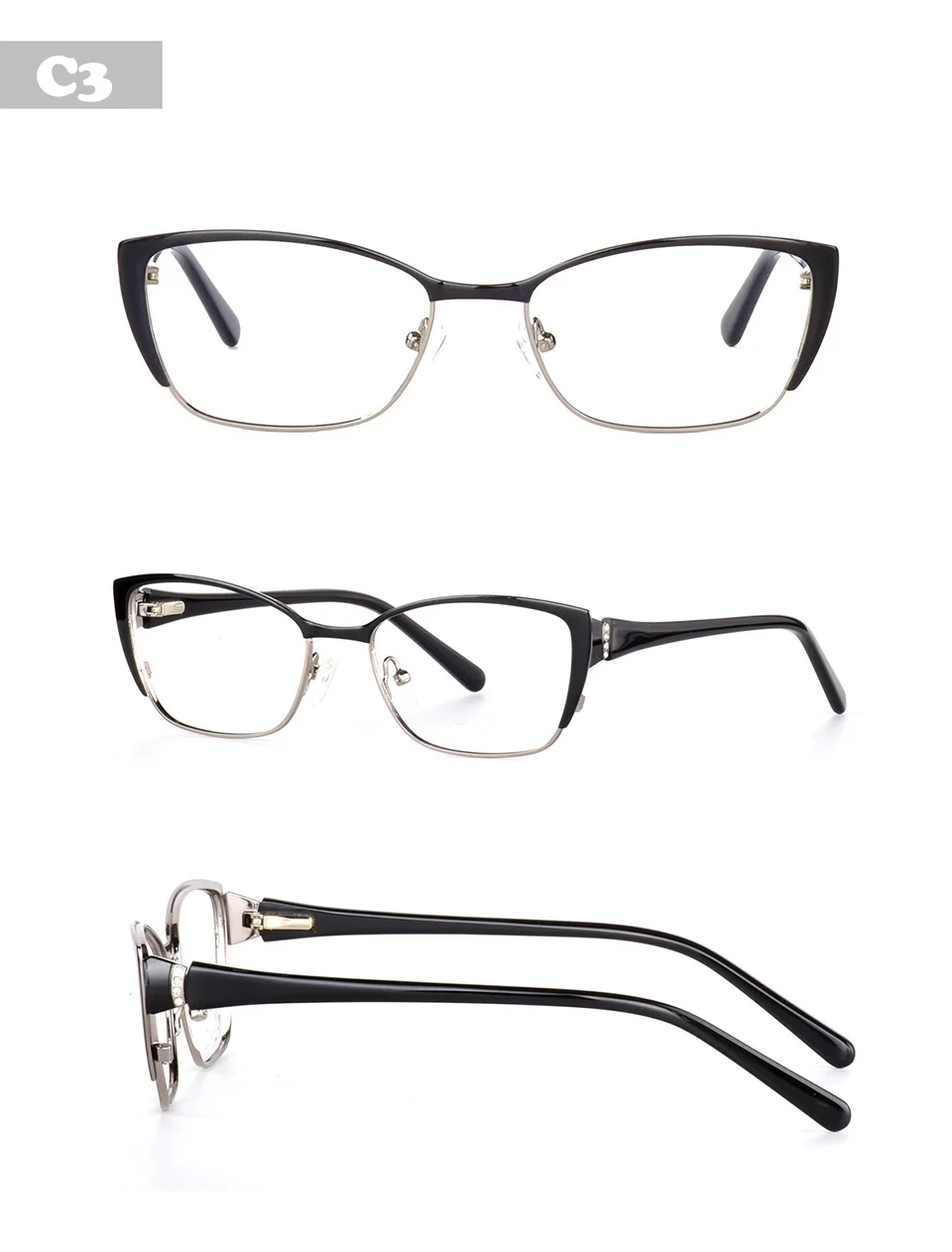 Женские роскошные очки кошачий глаз, оптическое металлическое стекло, es рамка, нержавеющая сталь, кристалл, алмаз, очки по рецепту, близорукость, Пресбиопия, стекло
