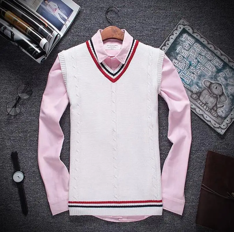 Zogaa осень зима мужские свитера куртка теплые пуловеры без рукавов с круглым