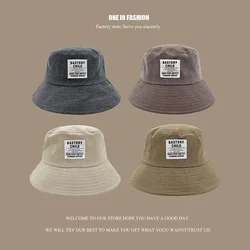 Japanese Street Fashion Brand Washed Cotton Fisherman Hat Female Summer Wild Letter Sticker Cloth Label Basin Hat Sun