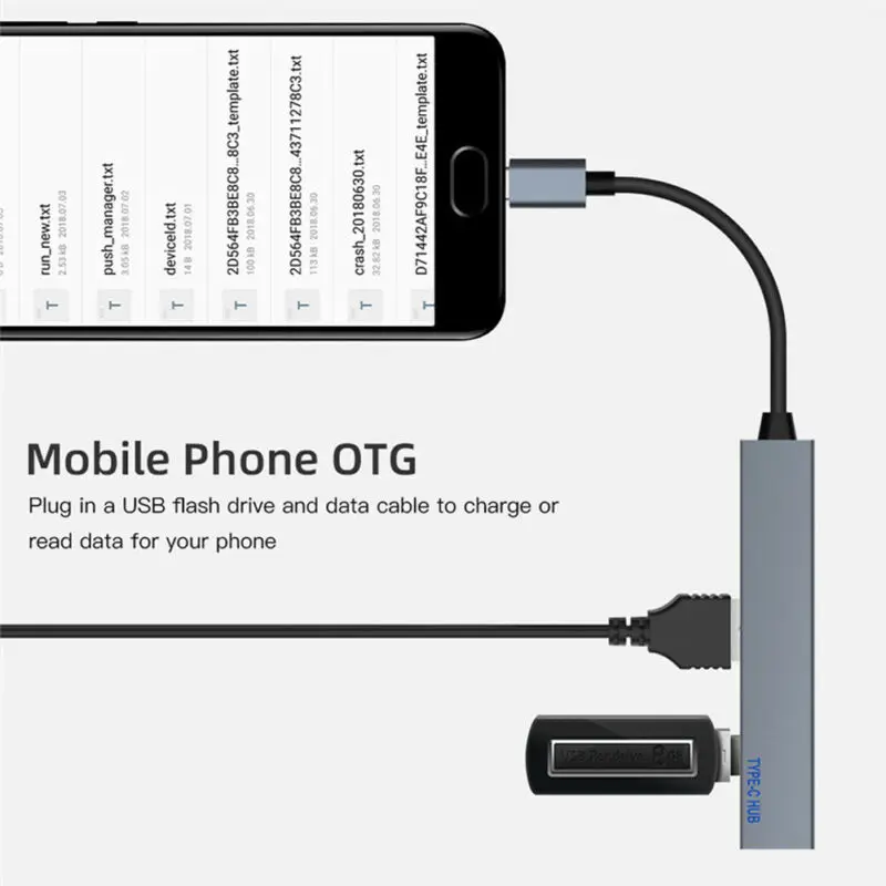 4 Порты и разъёмы USB концентратор Тип-C OTG USB Hub 3,1/3,0 мульти-Сплиттер расширения настольных ПК ноутбук Macbook адаптер