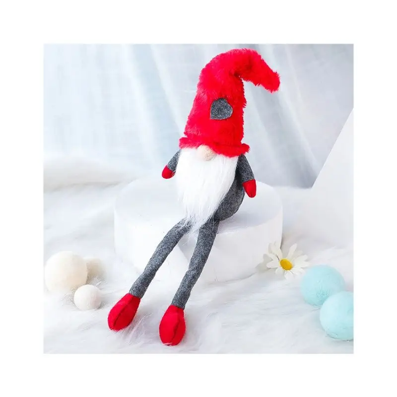 Счастливого Рождества длинные ноги шведский Санта гном плюшевые куклы украшения ручной работы игрушки Праздничные вечерние украшения для дома