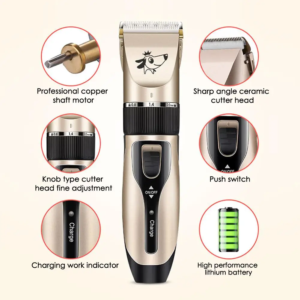 Электрическая машинка для стрижки домашних животных, USB, парикмахерский Набор для бритья, зарядка для собак, электрическая машинка для ремонта волос, аксессуары для чистки
