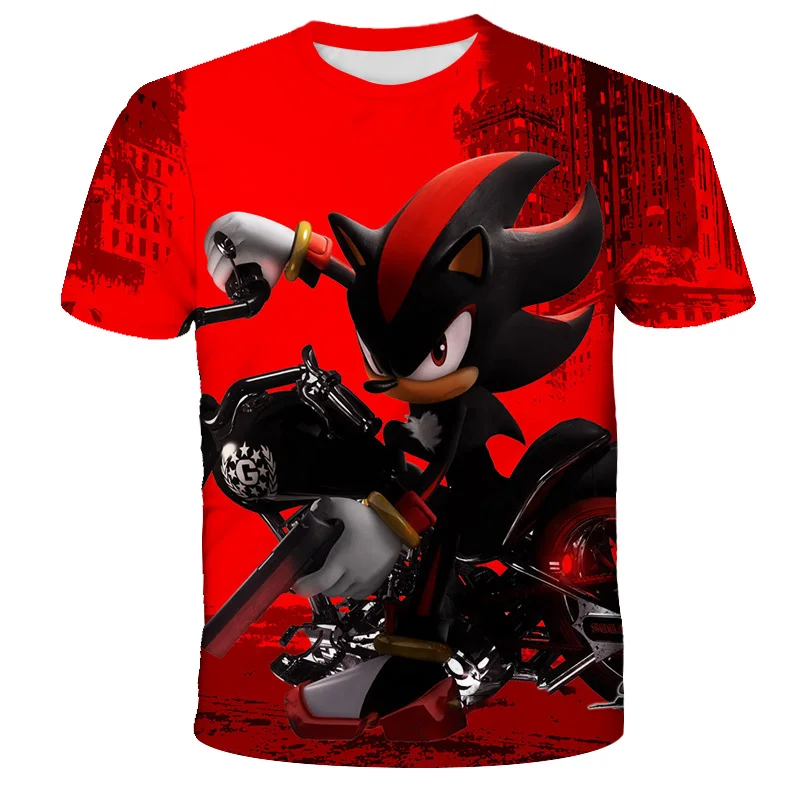 3D Принт футболки Sonic Kids модная и стильная футболка с короткими рукавами Ёжиком