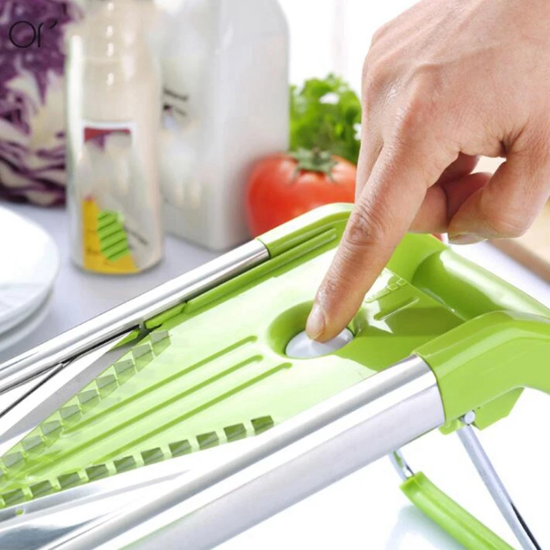Профессиональный многофункциональный V-Slicer мандолина слайсер еда измельчитель фруктов и овощей резак с 5 лезвиями кухонные инструменты зеленый
