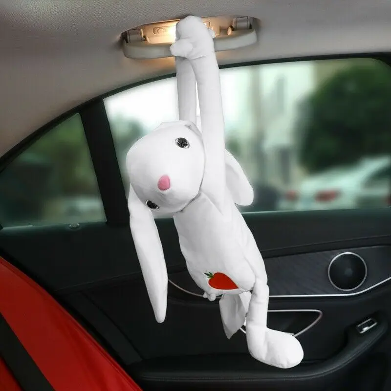 Creative Cartoon Rabbit Home Office Car Hanging Paper Napkin Tissue Box Cover Holder Portable Paper Box