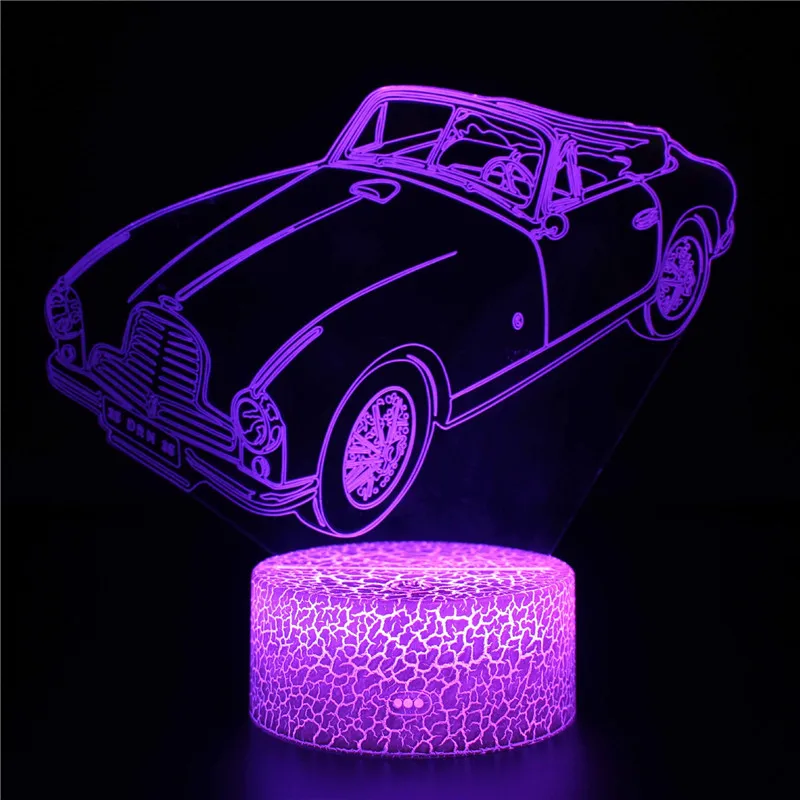 

Car Series 3D LED Night Lights 7 Colors Touch Sensor Desktop Baubles USB Acrylic Night Lamps For Home Decor Boys Gifts GY381-3