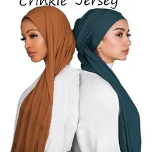 M9 10 шт. высокое качество твердые ребристые Джерси морщинка хиджаб шаль хлопок шарф/шарфы длинные макси обёрточная повязка на голову можно выбрать цвет