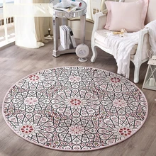 Европейский стиль, пасторальные цветы, жаккардовый ковер, круглые коврики для спальни, ковры для детской комнаты, для гостиной, для дома, декоративные