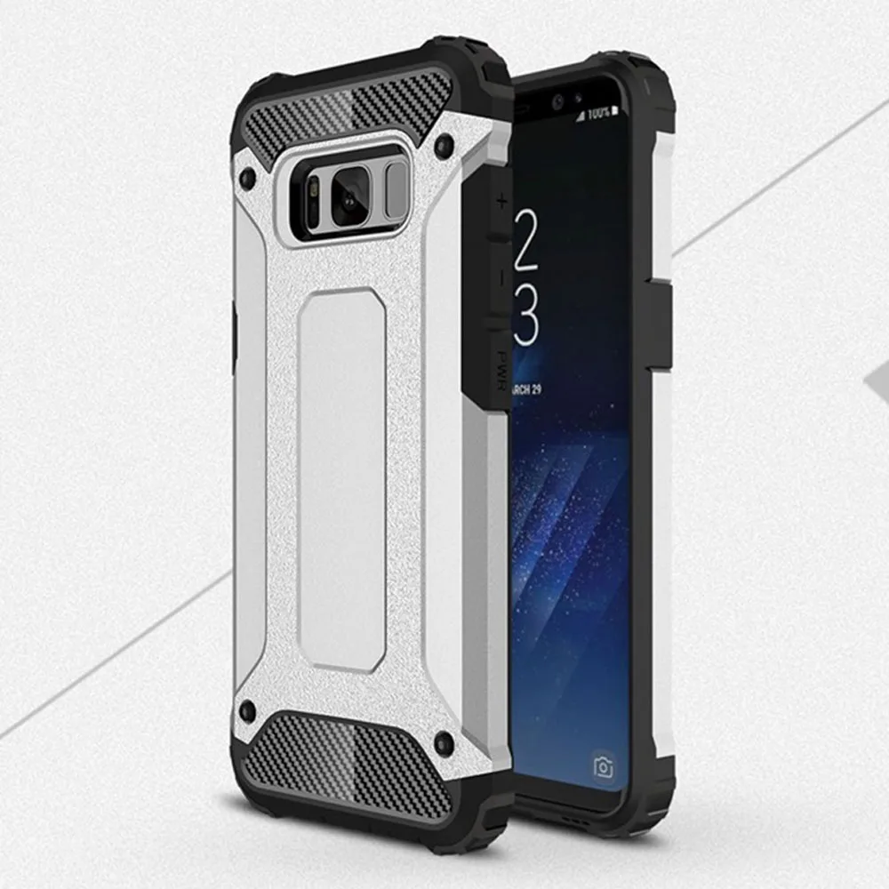 Противоударный чехол для samsung Galaxy S8 S7 S6 S9 S10 Plus Note 10 Pro/Note 4/Note 5, 8, 9, J3 J4 J5 J6 плюс J7 J8 бампер чехол для телефона - Цвет: silver