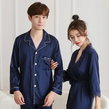 Большой размер 3XL Pajams Набор Ночная рубашка сексуальная пара женский халат костюм пижамы Ночная рубашка повседневное мягкое кимоно купальный халат домашняя одежда