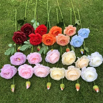 

16Pcs Silk Tea Rose Simulation Artificial Ranunculus Flower for Wedding Home Decorative Flowers