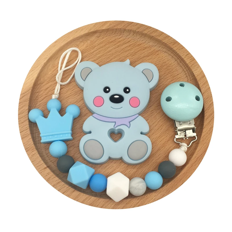 Teddy Bear клипсы для соски держатель цепи детские погремушки пустышки зажимы Прорезыватель игрушка набор новорожденный Душ Подарки BPA бесплатно