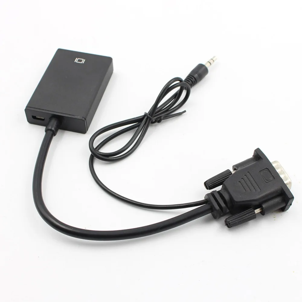Портативный разъем и воспроизведение VGA в HDMI выход 1080P HD аудио ТВ AV HD ТВ ПК видео кабель VGA HDMI конвертер адаптер+ USB кабель