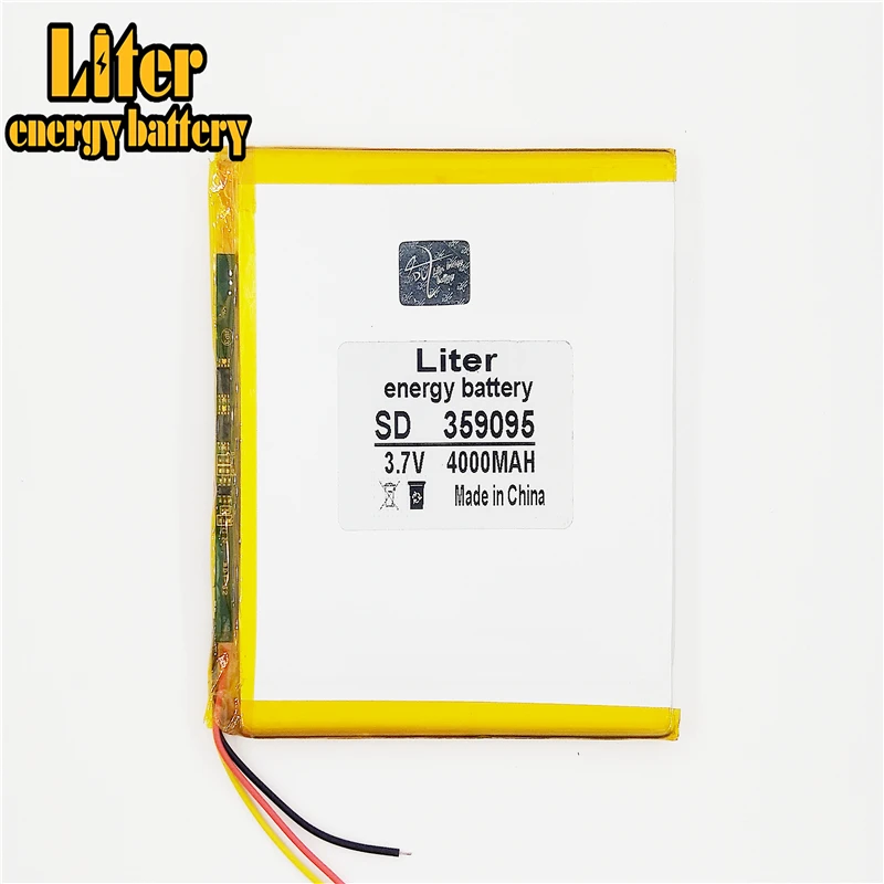 3 line 3.7 V 4000 mah tablet battery brand tablet gm lithium polymer battery 359095